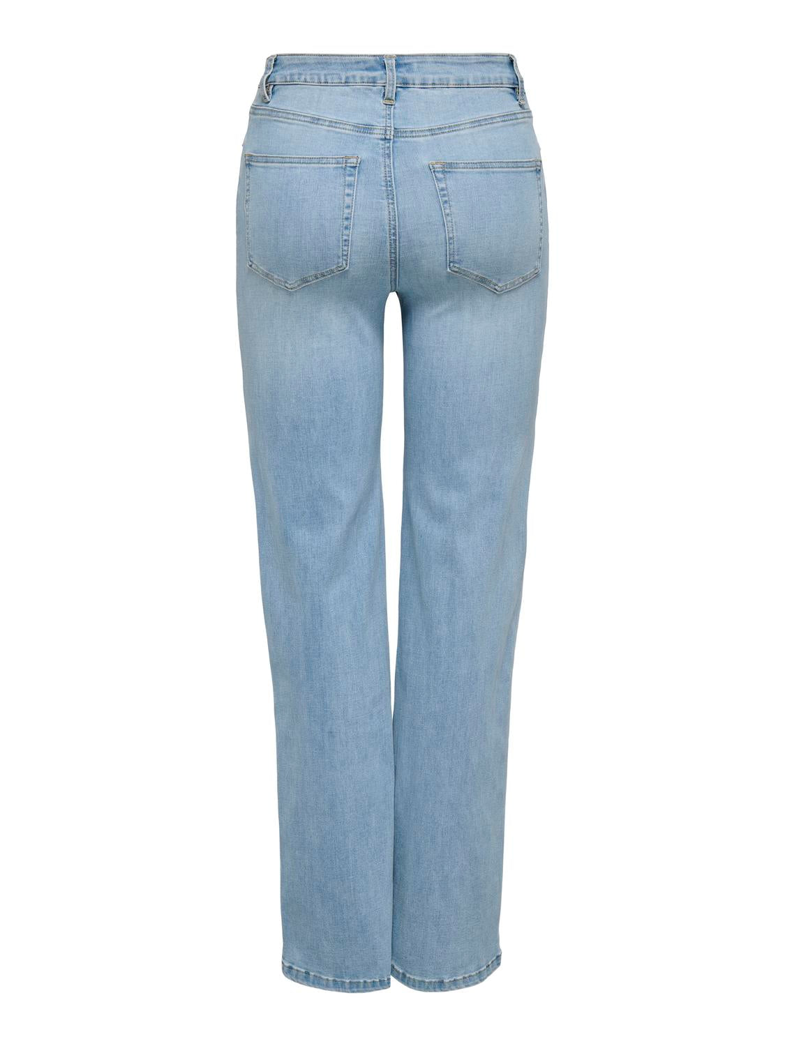 Jean Wide Leg Juicy-Wauw Tiro Alto - Light Blue Denim