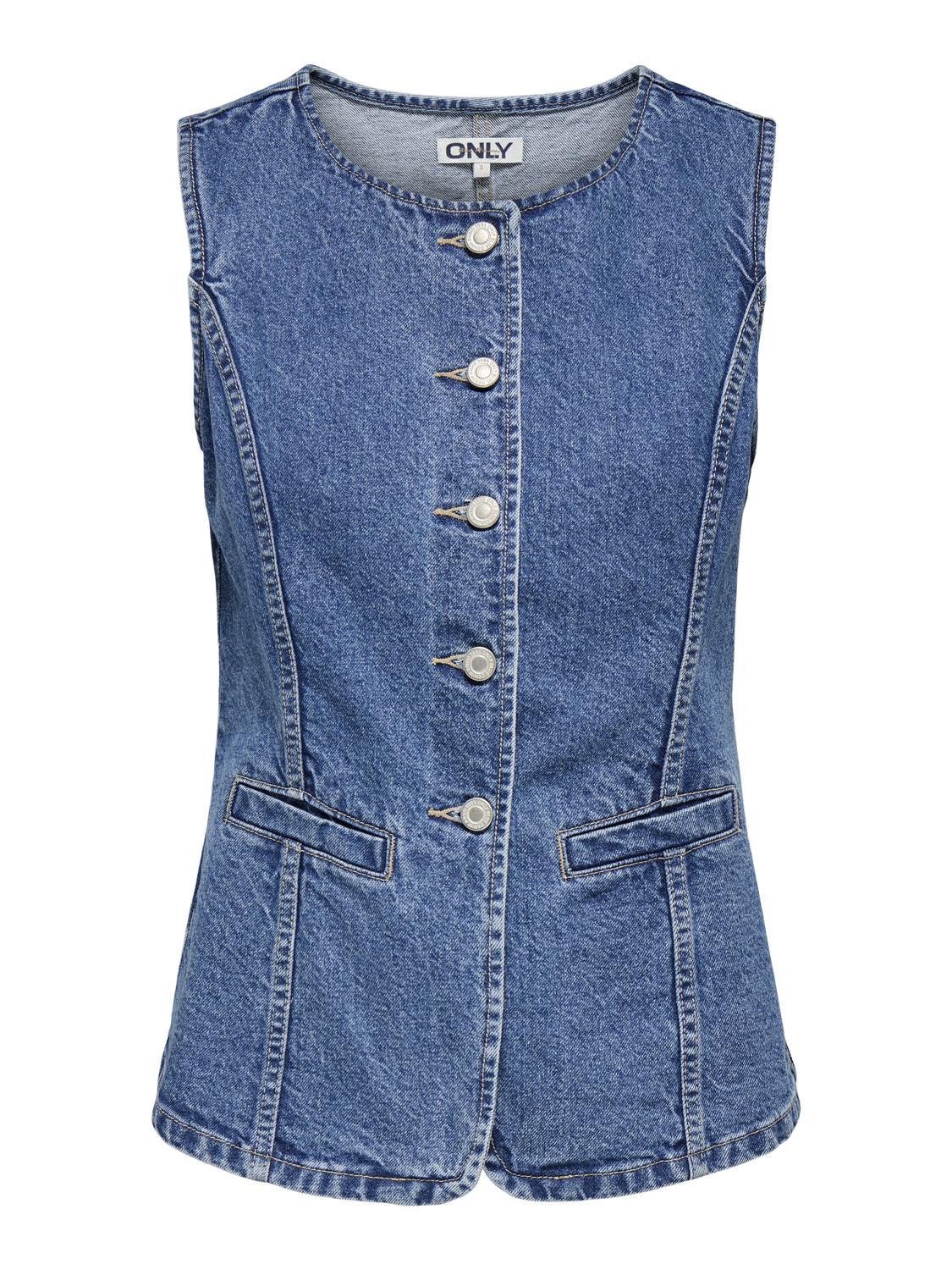 Chaleco Jean Giulina - Medium Blue Denim